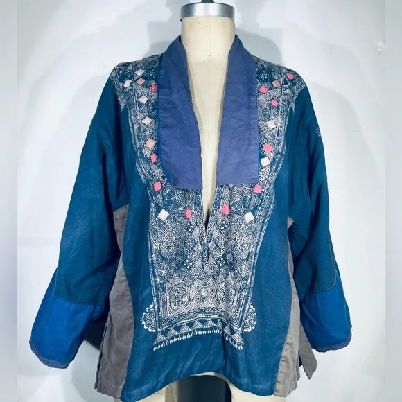 Magnolia Pearl Taj Appliqué Kimono NWT O/S - Picture 6 of 9